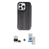 MARSİLYAN™- iPhone 14 Pro Max Kılıf Zirve Yansıma Serisi - Şeffaf Royal Nano Ekran Koruyucu + Bilvis Titan Kamera Lens - SH