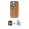 MARSİLYAN™- iPhone 14 Pro Max Kılıf Zirve Yansıma Serisi - Şeffaf Royal Nano Ekran Koruyucu + Turuncu PVD Metal Kamera Lens