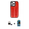MARSİLYAN™- iPhone 14 Pro Max Kılıf Zirve Yansıma Serisi - Siyah 18D Cam Ekran Koruyucu + Bilvis Titan Kamera Lens - GS