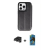 MARSİLYAN™- iPhone 14 Pro Max Kılıf Zirve Yansıma Serisi - Siyah 18D Cam Ekran Koruyucu + Raze Metal Kamera Lens - GS