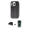 MARSİLYAN™- iPhone 14 Pro Max Kılıf Zirve Yansıma Serisi - Siyah 360 Mat Full Body Arka Koruyucu + Raze Metal Kamera Lens - GS