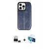 MARSİLYAN™- iPhone 14 Pro Max Kılıf Zirve Yansıma Serisi - Siyah 3D Antistatik Cam Ekran Koruyucu + Bilvis Titan Kamera Lens - DNMR