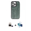 MARSİLYAN™- iPhone 14 Pro Max Kılıf Zirve Yansıma Serisi - Siyah 3D Antistatik Cam Ekran Koruyucu + Bilvis Titan Kamera Lens - DNMR
