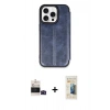 MARSİLYAN™- iPhone 14 Pro Max Kılıf Zirve Yansıma Serisi - Siyah 6D Mat Seramik Hayalet Nano Ekran Koruyucu + Bilvis Titan Kamera Lens - SH