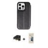 MARSİLYAN™- iPhone 14 Pro Max Kılıf Zirve Yansıma Serisi - Siyah 6D Mat Seramik Hayalet Nano Ekran Koruyucu + Gold Raze Metal Kamera Lens