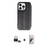 MARSİLYAN™- iPhone 14 Pro Max Kılıf Zirve Yansıma Serisi - Siyah Bilvis 3D Mat Cam Ekran Koruyucu + Bilvis Titan Kamera Lens - GD