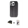 MARSİLYAN™- iPhone 14 Pro Max Kılıf Zirve Yansıma Serisi - Siyah Bilvis 3D Mat Cam Ekran Koruyucu + Raze Metal Kamera Lens - GD