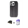 MARSİLYAN™- iPhone 14 Pro Max Kılıf Zirve Yansıma Serisi - Siyah Bilvis 5in1 3D Magic Cam Ekran Koruyucu + Raze Metal Kamera Lens - GD