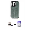 MARSİLYAN™- iPhone 14 Pro Max Kılıf Zirve Yansıma Serisi - Siyah Bilvis 5in1 3D Magic Cam Ekran Koruyucu + Derin Mor Bilvis Titan Kamera Lens