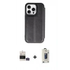 MARSİLYAN™- iPhone 14 Pro Max Kılıf Zirve Yansıma Serisi - Siyah Bilvis Hayalet Cam Ekran Koruyucu + Bilvis Titan Kamera Lens - GS