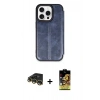MARSİLYAN™- iPhone 14 Pro Max Kılıf Zirve Yansıma Serisi - Siyah Buffer Cam Ekran Koruyucu + Gold Raze Metal Kamera Lens