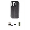 MARSİLYAN™- iPhone 14 Pro Max Kılıf Zirve Yansıma Serisi - Siyah Joko Magic 5D Hayalet Cam + Bilvis Titan Kamera Lens - GD