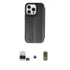 MARSİLYAN™- iPhone 14 Pro Max Kılıf Zirve Yansıma Serisi - Siyah Joko Magic 5D Hayalet Cam + Bilvis Titan Kamera Lens - GS
