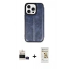 MARSİLYAN™- iPhone 14 Pro Max Kılıf Zirve Yansıma Serisi - Siyah Mat Seramik Nano Ekran Koruyucu + Bilvis Titan Kamera Lens - SH