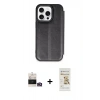 MARSİLYAN™- iPhone 14 Pro Max Kılıf Zirve Yansıma Serisi - Siyah Mat Seramik Nano Ekran Koruyucu + Bilvis Titan Kamera Lens - GD