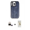MARSİLYAN™- iPhone 14 Pro Max Kılıf Zirve Yansıma Serisi - Siyah Mat Seramik Nano Ekran Koruyucu + Bilvis Titan Kamera Lens - GD