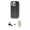 MARSİLYAN™- iPhone 14 Pro Max Kılıf Zirve Yansıma Serisi - Siyah Mat Seramik Nano Ekran Koruyucu + Bilvis Titan Kamera Lens - GS