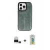 MARSİLYAN™- iPhone 14 Pro Max Kılıf Zirve Yansıma Serisi - Siyah Polymer Nano Ekran Koruyucu + Gold Bilvis Titan Kamera Lens