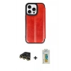 MARSİLYAN™- iPhone 14 Pro Max Kılıf Zirve Yansıma Serisi - Siyah Polymer Nano Ekran Koruyucu + Gold Raze Metal Kamera Lens