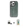 MARSİLYAN™- iPhone 14 Pro Max Kılıf Zirve Yansıma Serisi - Siyah Polymer Nano Ekran Koruyucu + Gümüş Bilvis Titan Kamera Lens