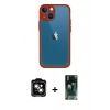 MARSİLYAN™- iPhone 15 Kılıf Ahenk Çizgi Serisi - Siyah 360 Mat Full Body Arka Koruyucu + PVD Metal Kamera Lens - TU