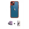 MARSİLYAN™- iPhone 15 Kılıf Ahenk Çizgi Serisi - Siyah Bilvis 3D Mat Cam Ekran Koruyucu + Raze Metal Kamera Lens - YL