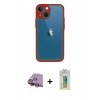 MARSİLYAN™- iPhone 15 Kılıf Ahenk Çizgi Serisi - Siyah Polymer Nano Ekran Koruyucu + Raze Metal Kamera Lens - SI