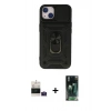 MARSİLYAN™- iPhone 15 Kılıf Ahenk Klasik - Şeffaf 360 Full Body Arka Koruyucu + Bilvis Titan Kamera Lens - PE