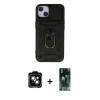 MARSİLYAN™- iPhone 15 Kılıf Ahenk Klasik - Şeffaf 360 Full Body Arka Koruyucu + PVD Metal Kamera Lens - TU