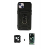 MARSİLYAN™- iPhone 15 Kılıf Ahenk Klasik - Şeffaf 360 Full Body Arka Koruyucu + PVD Metal Kamera Lens - YL