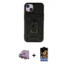 MARSİLYAN™- iPhone 15 Kılıf Ahenk Klasik - Siyah Buffer Hayalet Cam Ekran Koruyucu + Raze Metal Kamera Lens - SI