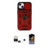 MARSİLYAN™- iPhone 15 Kılıf Ahenk Klasik - Siyah Buffer Hayalet Cam Ekran Koruyucu + Bilvis Titan Kamera Lens - YL