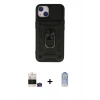 MARSİLYAN™- iPhone 15 Kılıf Ahenk Klasik - Siyah Joko Magic 5D Cam + Bilvis Titan Kamera Lens - YL