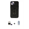MARSİLYAN™- iPhone 15 Kılıf Ahenk Klasik - Siyah Joko Magic 5D Cam + Bilvis Titan Kamera Lens - PE
