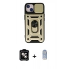 MARSİLYAN™- iPhone 15 Kılıf Ahenk Klasik - Siyah Joko Magic 5D Cam + PVD Metal Kamera Lens - TU