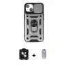 MARSİLYAN™- iPhone 15 Kılıf Ahenk Klasik - Siyah Joko Magic 5D Cam + PVD Metal Kamera Lens - TU