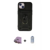 MARSİLYAN™- iPhone 15 Kılıf Ahenk Klasik - Siyah Joko Magic 5D Cam + Raze Metal Kamera Lens - SI