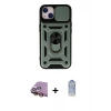 MARSİLYAN™- iPhone 15 Kılıf Ahenk Klasik - Siyah Joko Magic 5D Cam + Raze Metal Kamera Lens - SI