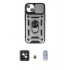 MARSİLYAN™- iPhone 15 Kılıf Ahenk Klasik - Siyah Joko Magic 5D Cam + PVD Metal Kamera Lens - YL