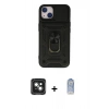 MARSİLYAN™- iPhone 15 Kılıf Ahenk Klasik - Siyah Joko Magic 5D Cam + PVD Metal Kamera Lens - YL