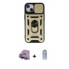 MARSİLYAN™- iPhone 15 Kılıf Ahenk Klasik - Siyah Joko Magic 5D Cam + Raze Metal Kamera Lens - YL