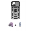 MARSİLYAN™- iPhone 15 Kılıf Ahenk Klasik - Siyah Joko Magic 5D Cam + Raze Metal Kamera Lens - YL