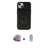 MARSİLYAN™- iPhone 15 Kılıf Ahenk Klasik - Siyah Joko Magic 5D Cam + Raze Metal Kamera Lens - YL