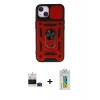 MARSİLYAN™- iPhone 15 Kılıf Ahenk Klasik - Siyah Polymer Nano Ekran Koruyucu + Bilvis Titan Kamera Lens - PE