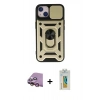 MARSİLYAN™- iPhone 15 Kılıf Ahenk Klasik - Siyah Polymer Nano Ekran Koruyucu + Raze Metal Kamera Lens - PE