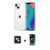 MARSİLYAN™- iPhone 15 Kılıf Ahenk Minimal Serisi - Siyah 360 Mat Full Body Arka Koruyucu + PVD Metal Kamera Lens - YL