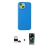MARSİLYAN™- iPhone 15 Kılıf Ahenk Serisi - Şeffaf 360 Full Body Arka Koruyucu + Bilvis Titan Kamera Lens - PE