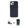 MARSİLYAN™- iPhone 15 Kılıf Ahenk Serisi - Şeffaf 360 Full Body Arka Koruyucu + Bilvis Titan Kamera Lens - PE