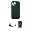 MARSİLYAN™- iPhone 15 Kılıf Ahenk Serisi - Şeffaf 360 Full Body Arka Koruyucu + Bilvis Titan Kamera Lens - PE