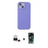 MARSİLYAN™- iPhone 15 Kılıf Ahenk Serisi - Şeffaf 360 Full Body Arka Koruyucu + Bilvis Titan Kamera Lens - PE